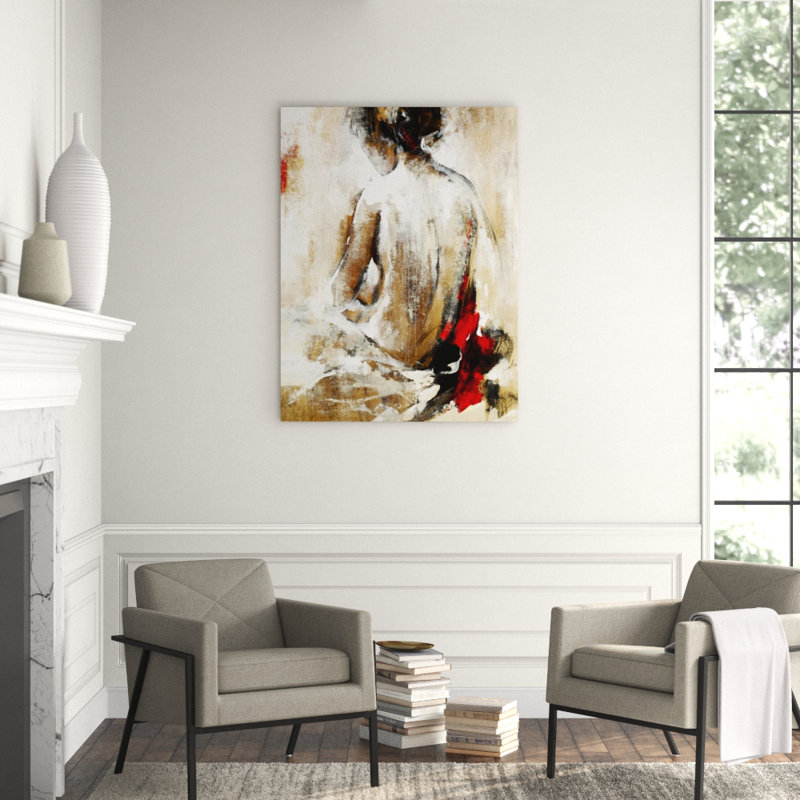 Chiffres en rouge II - Peinture, Gel coupé au couteau, H 40 po x l 30 po x P 1,5 po