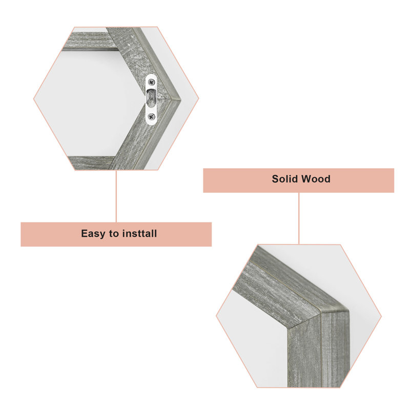 Manjit 3 Piece Hexagon Floating Shelf