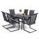 Alyah 6 - Person Metal Patio Dining Set with Rectangular Table