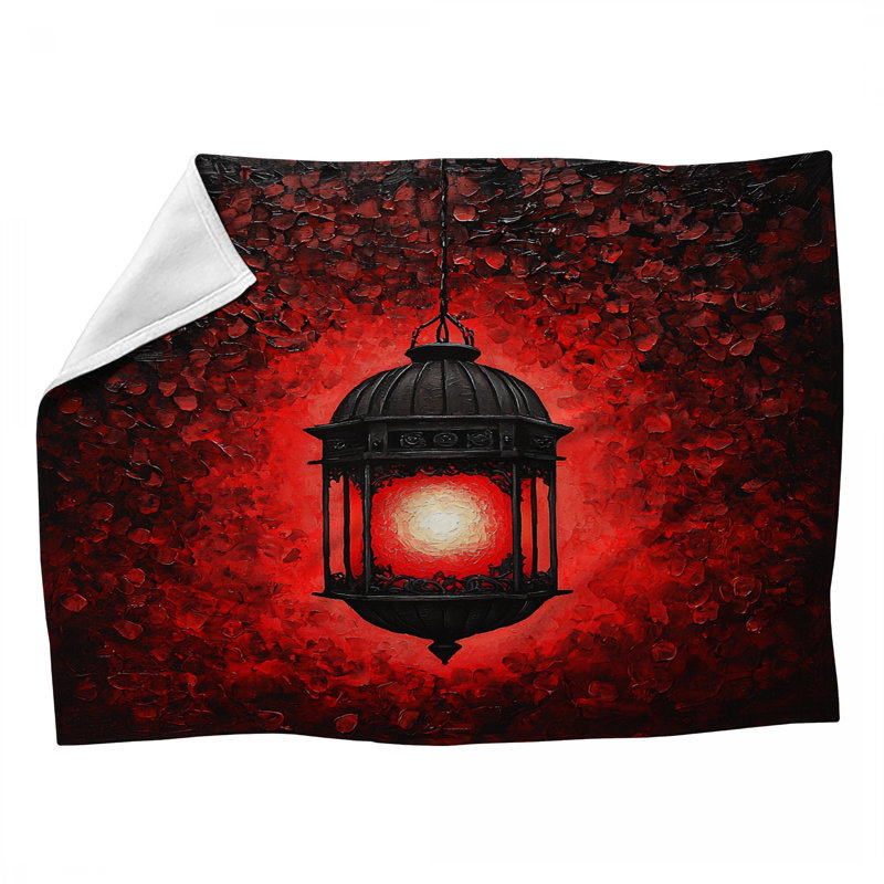Lantern Fleece Throw Blanket - Lighting Throws for Sofas or Beds, 80" L x 60" W