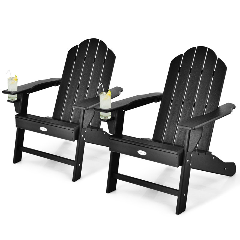 Outdoor Adirondack Chair, Black