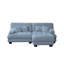 Canapé modulaire Cloud Couch pour le salon, canapé 2 places en chenille avec 2 coussins lombaires et 2 coussins décoratifs, canapé rembourré à large accoudoirs avec repose-pieds convertible, bleu chenille-4296904