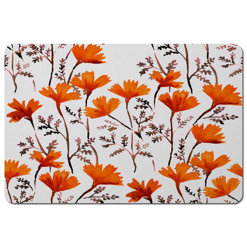 Petronia Polyester-Coated Hardboard Floral Rectangle Placemat