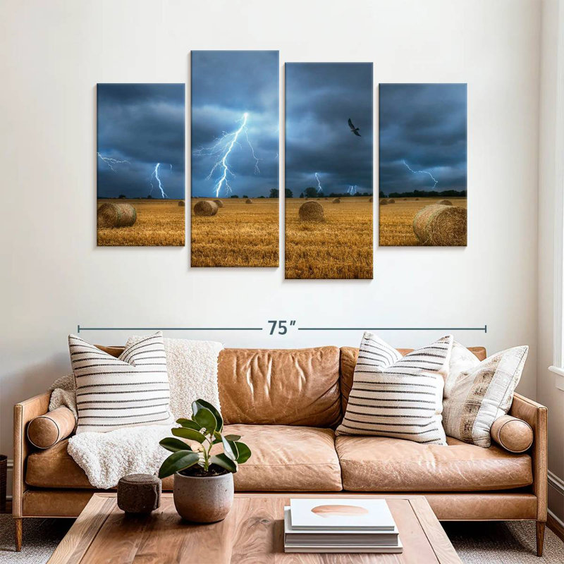 Alvord Lightning Over Field, H 42 po x l 68 po