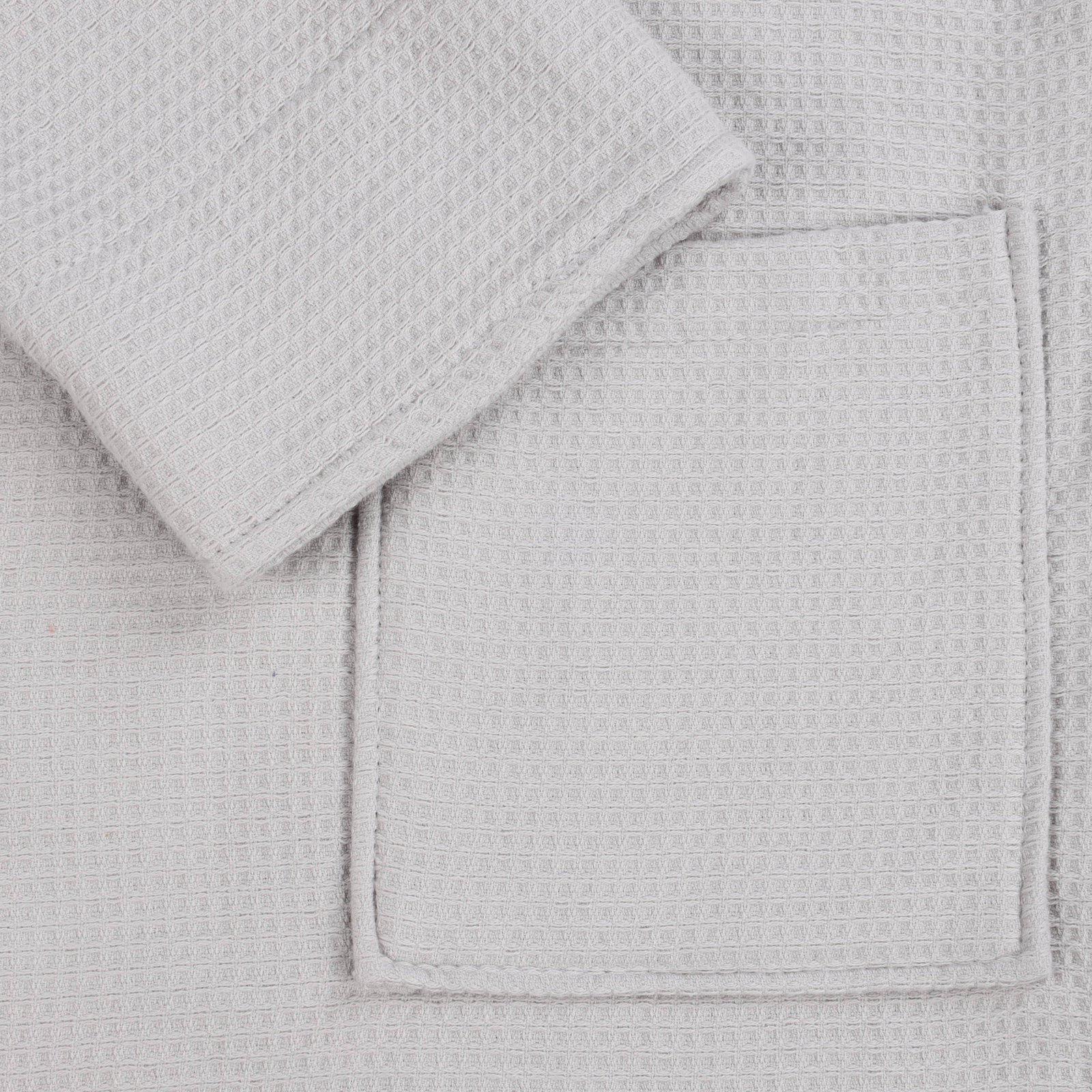 McPhail Waffle Weave Honeycomb Cotton Soft Plush Lightweight Unisex Adult Bath Robe, XL, Silver