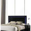 Mobilier de chambre à coucher contemporain avec cadre de lit tête de lit à DEL avec finition UV et piano noir-391842922