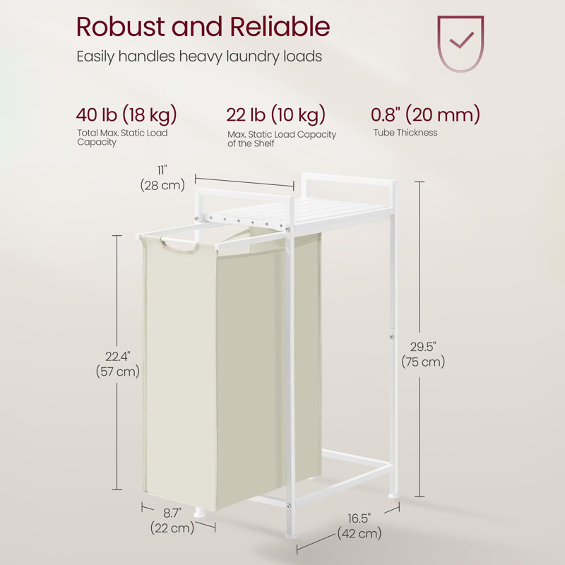 Laundry Basket with Handles, Cloud White