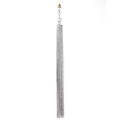Long Acrylic Bead with Polyester Tassel Hanging Ornament - Green, Amber - 40.5"