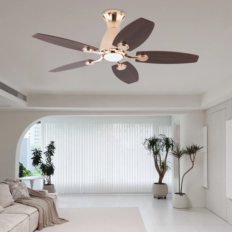 42" Modern Ceiling Fans With LED Lights and Remote Control, Gold