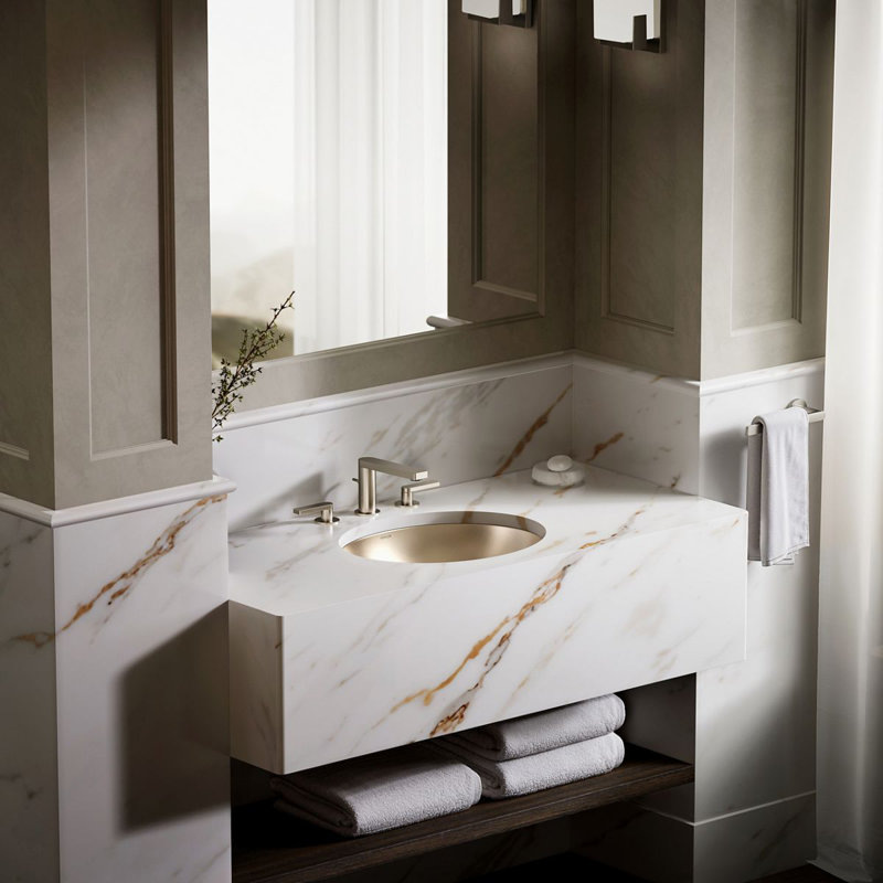 Bachata®20" Oval Drop-In/Undermount Bathroom Sink, No Overflow, Vibrant Brushed Bronze