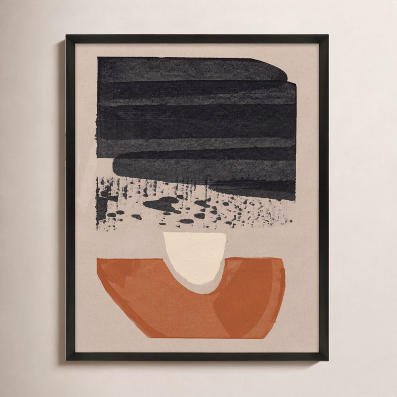 Orange Is The New Black 3 Painting by Andrea Stokes, Black Wood, 38" H x 30" W x 1.25" D