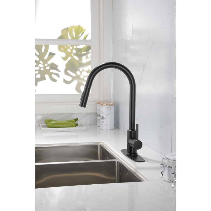 Robinet de cuisine avec douchette extractible, Black