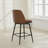 Modern 26" Swivel Faux Leather Upholstered Counter Stool with Wood Trim-433224176-433224180