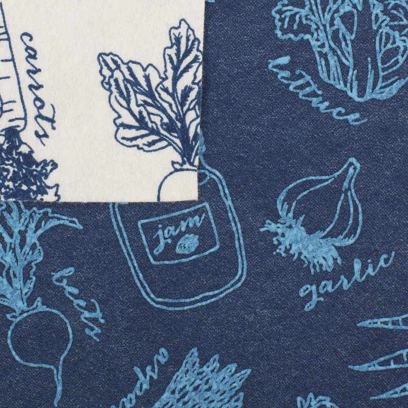 Addyline Market Print Fridge Liner, Blue