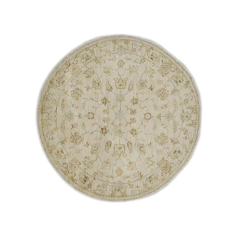 Daugherty Hand Knotted 4x4 Ivory Round
