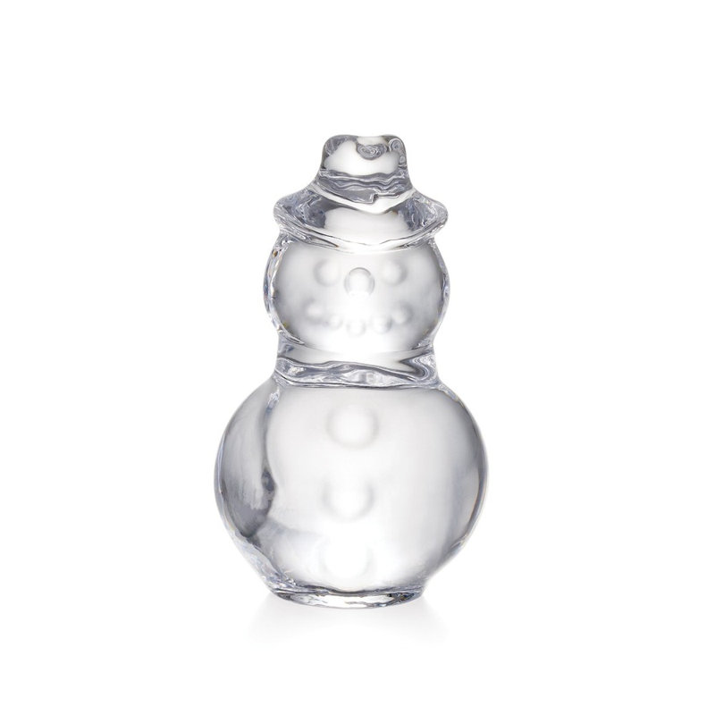 Handmade Glass Short Snowman Figurine