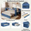 Multifunctional Daybed With Storage Drawer, Open Compartments And Hydraulic Side Table-445884403