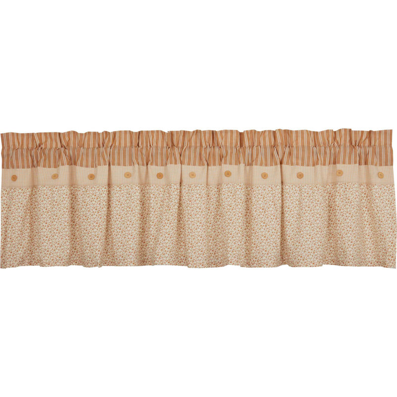 Plaskitt Cotton Floral Ruffled Window Valance, 90" W x 19" L