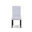 L'ensemble de table de cuisine 3 pièces comprend une table de salle à manger en bois et 2 chaises de cuisine en tissu de lin gris avec dossier haut - finition noire-1367513435-1367513434-1367513437