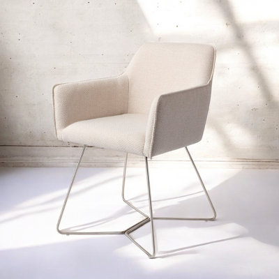 Dashall 123.19cm H Polyester Upholstered Metal Armchair