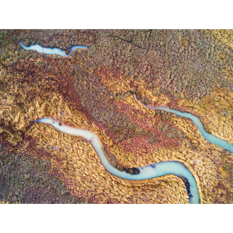 Abstract Aerial Landscape VII Print by Frank Peters, Black Framed Canvas, 19" H x 25" W x 2" D, No Mat