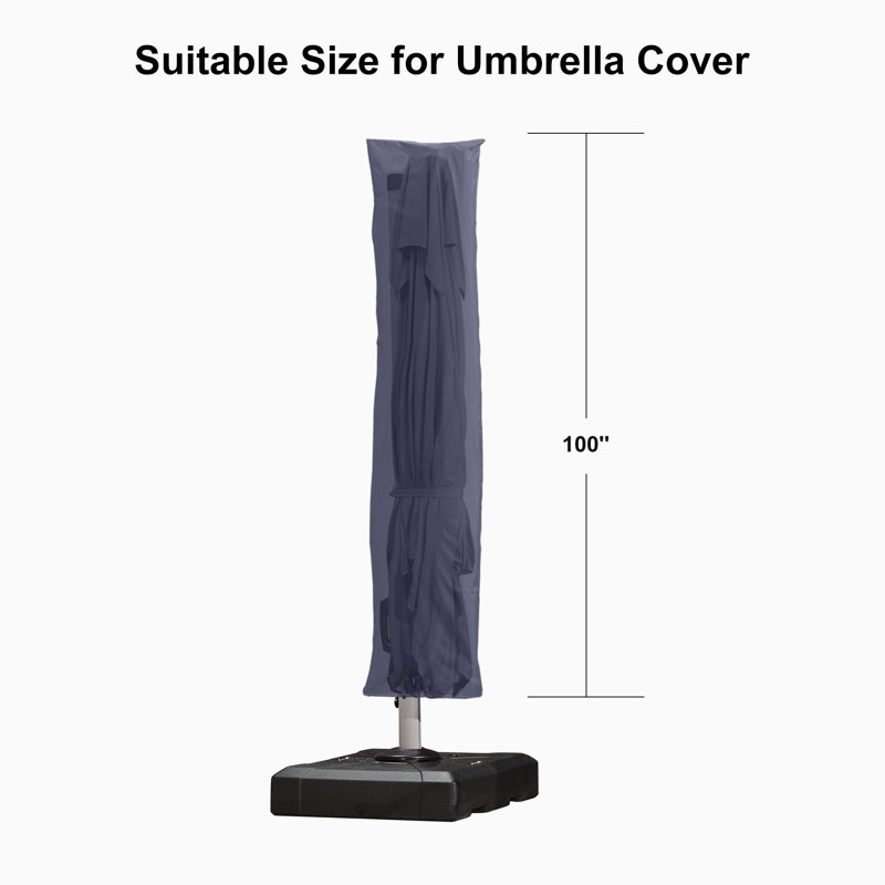3.6m Square Lighted Cantilever Parasol With Base And Umbrella Cover, Navy Blue