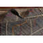 Tapis marocain gris et bleu à motif de treillis 9 x 13
