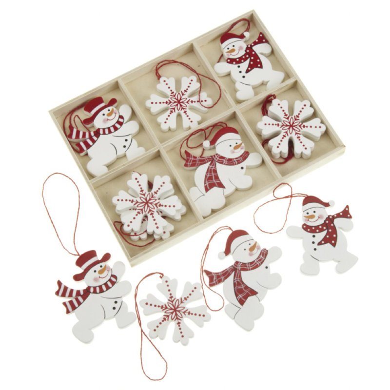 6cm Wood Holiday Shaped Ornament