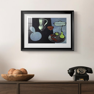 Still Life with a Gourd (Nature morte à la coloquinte)-Henri Matisse-Framed Print with Mat and glass-1916