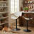 Swivel Upholstered Counter Stool, 24''-32''H Adjustable Seat Height Bar Stool, Modern  Pub Stool with Metal Frame-2086352944