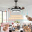 Ventilateur de plafond moderne de 42 po avec lumière DEL et télécommande, haut-parleur lisse, réversible, 6 vitesses