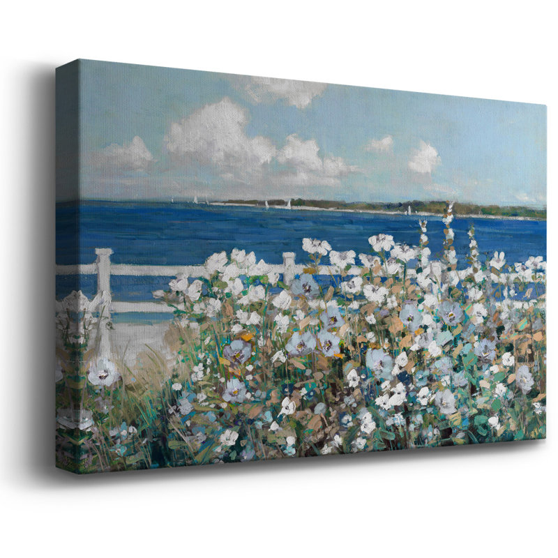 Toile tendue avec châssis de qualité supérieure Bayside Garden - prête à être accrochée, H 40 po x l 60 po