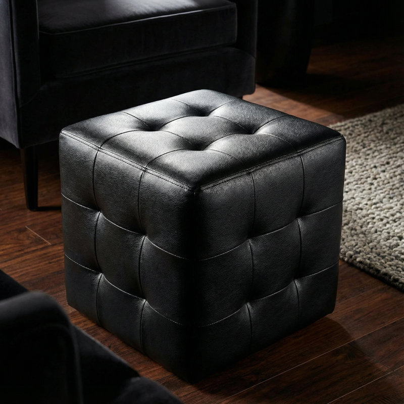Fusaro Faux Leather Ottoman