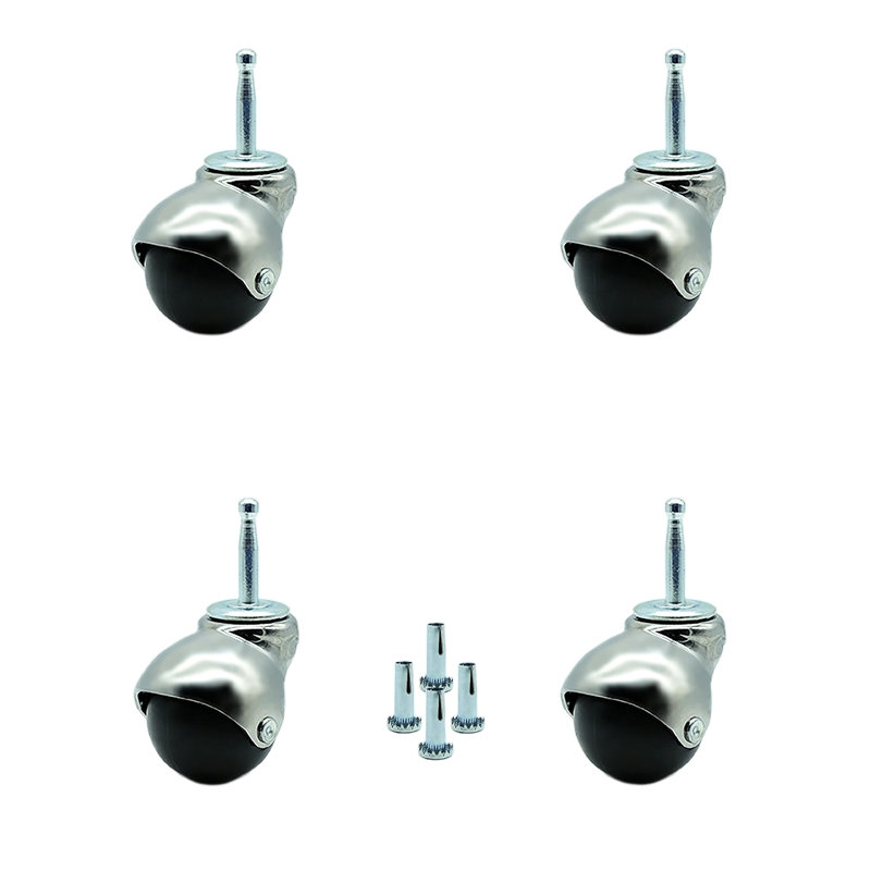 Thermoplastic Rubber Caster, Bright Chrome