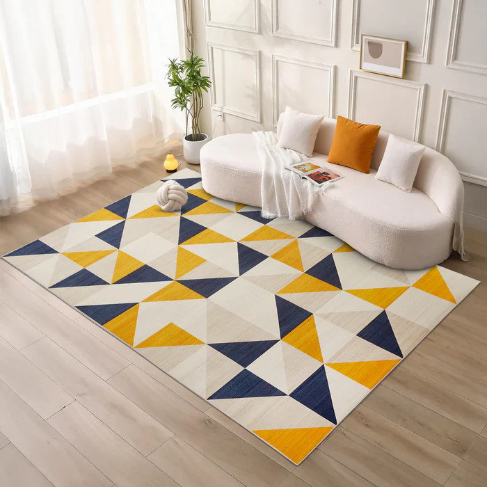 Abstract Machine Printed Area Rug