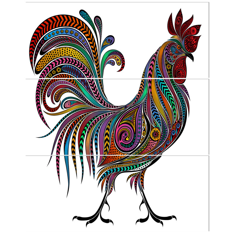 « 2017 color patterns coq », impression à multiples images sur toile