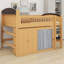 Lit mezzanine compact avec armoire de rangement, garde-robe et lumières DEL-663941431