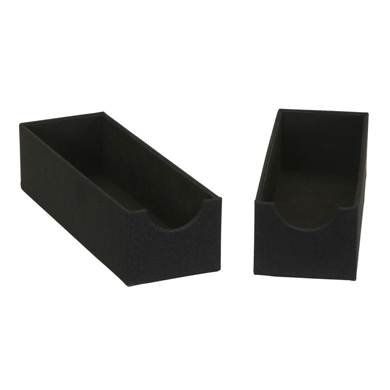Ensemble de 2 plateaux de rangement Kinney, Lin noir