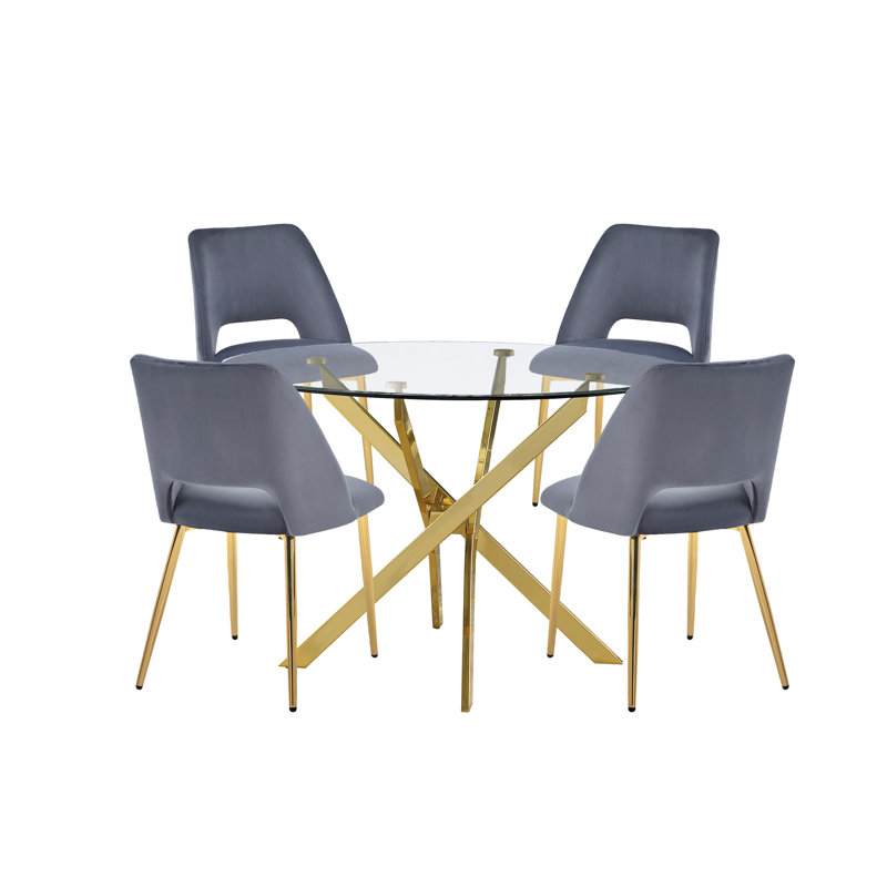 Ensemble repas pour 4 personnes, Gris foncé