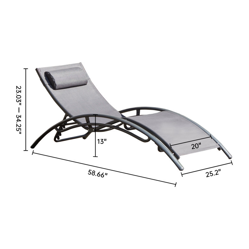 Abass Outdoor Chaise Lounge, Gray