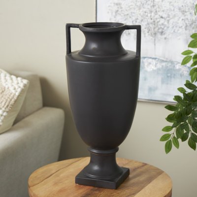 Vase en forme d'urne cannelée en céramique avec poignées kevinson