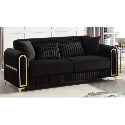 Modern Upholstered Sofa with Solid Birch Frame and Pocket Coil Seating