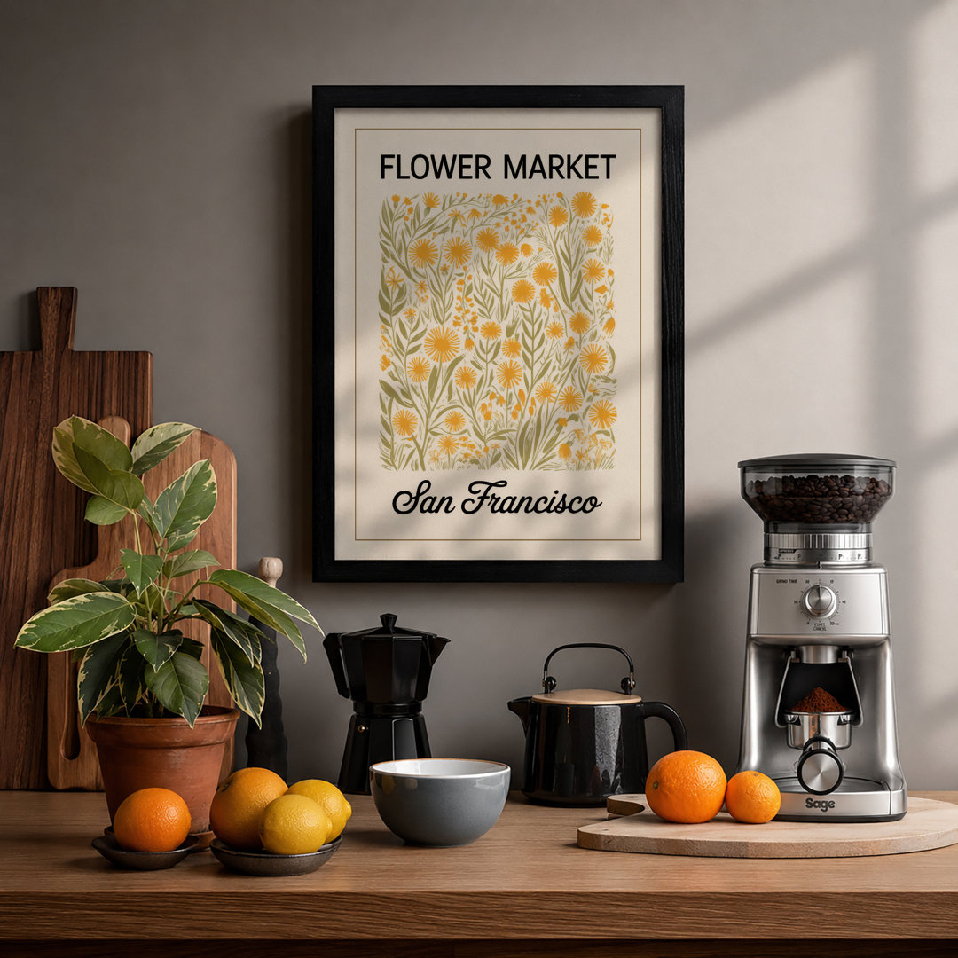 Flower Market San Francisco Vintage - Framed Print