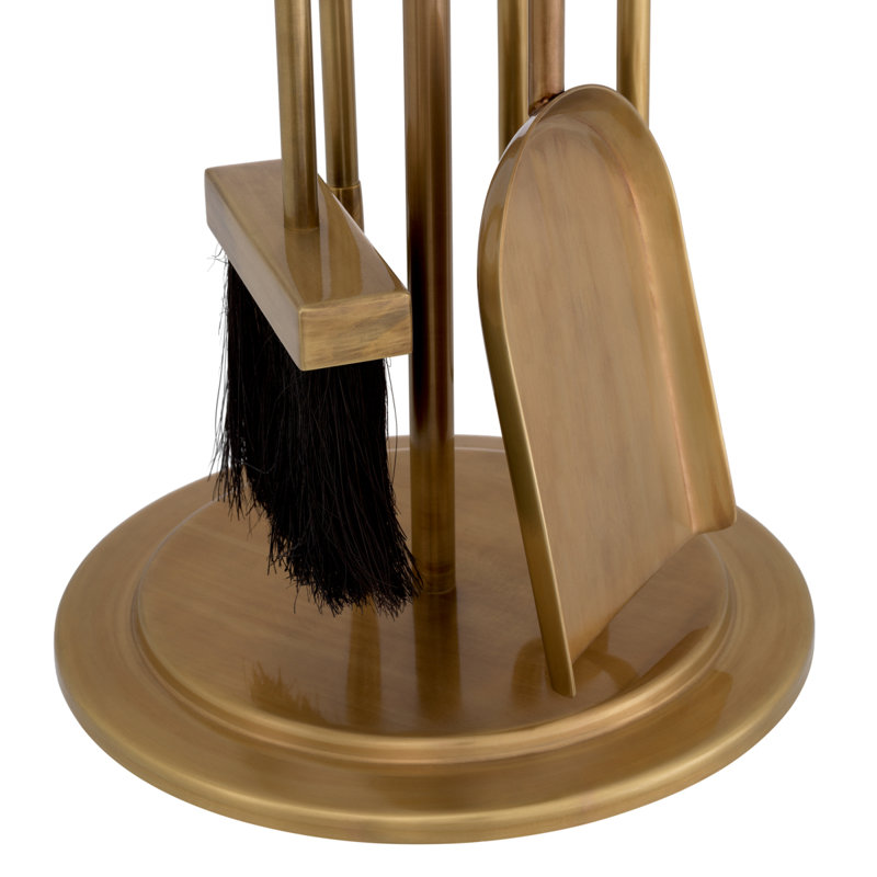 Lara Fireplace Tool Set, Brass