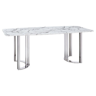 Matteson Rectangular with Stainless Steel Base Dining Table