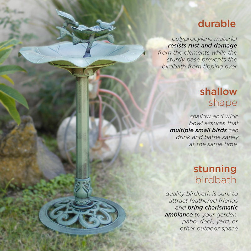 Plastic Single Tier Birdbath