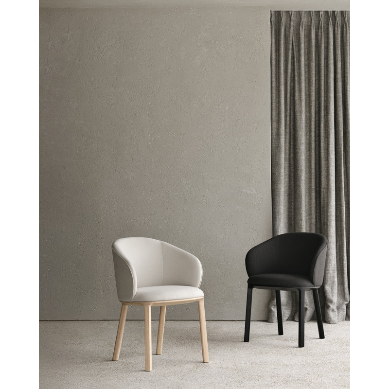 Unda dining chair - varnished oak - black - Charcoal fabric 61/58/81, Charcoal, Oak Black