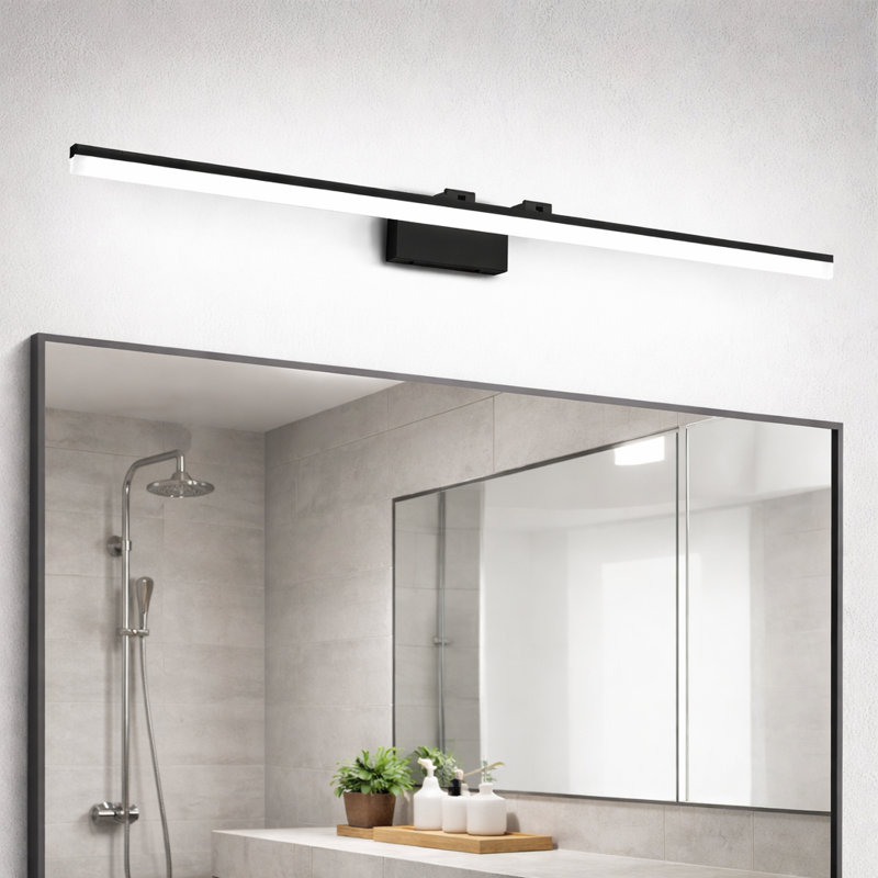 Éclairage pour meuble-lavabo à DEL 54,72 pouces à 1 lumière à intensité variable 5500K, 54,72 po de largeur, Noir