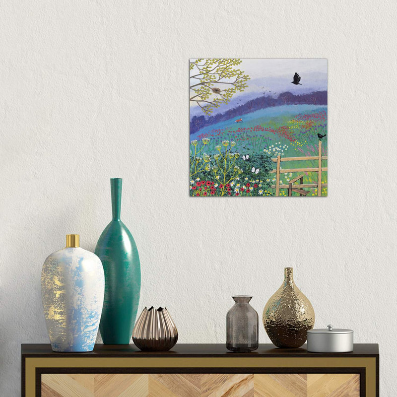 Over The Stile by Jo Grundy - Wrapped Canvas Painting, 45.72 cm H x 45.72 cm W x 1.91 cm D