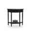 Console demi-cercle en bois massif noir-352425725